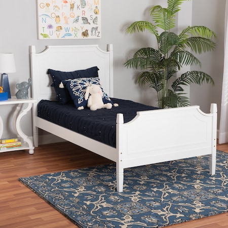 Baxton Studio Mariana Classic and Traditional White Finished Wood Full Size Platform Bed 224-12537-ZORO